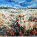 Peinture Coquelicots dans un champ de blé par Amblard Florence | Tableau Impressionnisme Paysages Nature Huile Acrylique