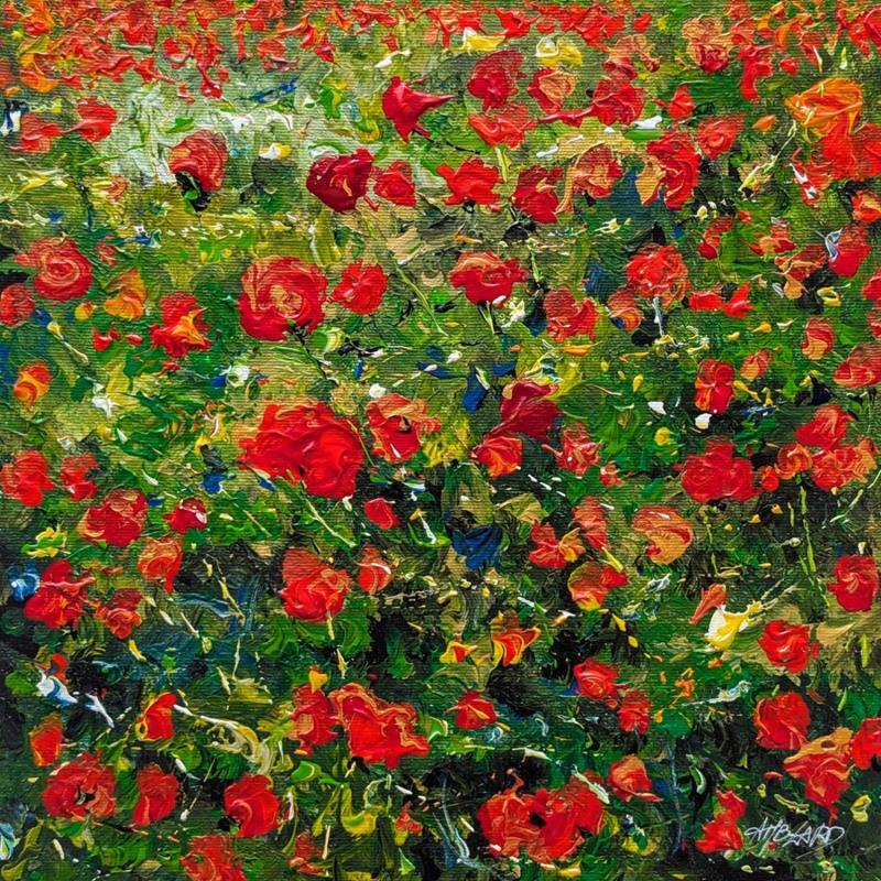 Gemälde Envolée de coquelicots von Amblard Florence | Gemälde Impressionismus Acryl, Öl Natur