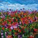 Gemälde Coquelicots et pavots violets von Amblard Florence | Gemälde Impressionismus Landschaften Natur Öl Acryl