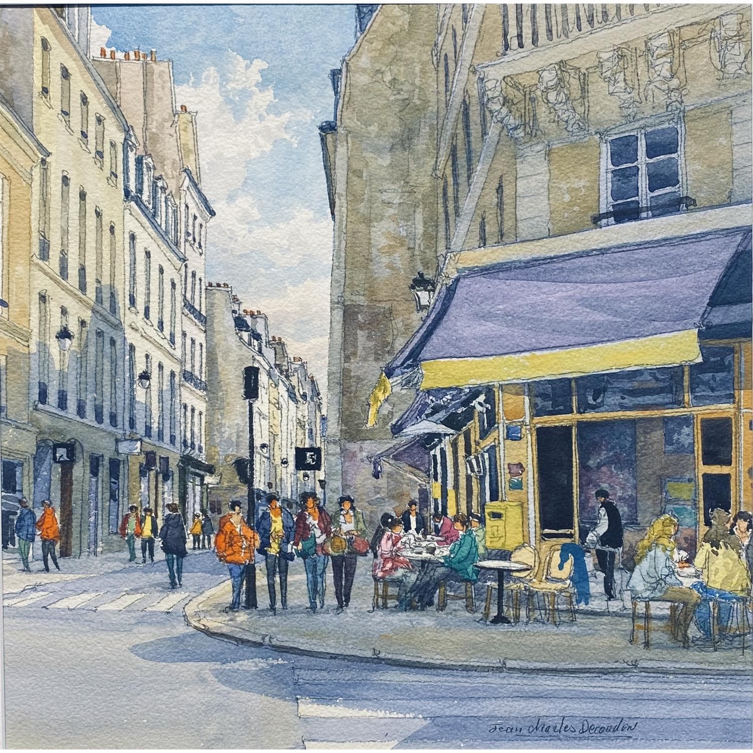 Painting Paris, le Marais, la rue Vieille du Temple by Decoudun Jean ...