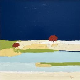 Painting SYMPHONIE DE MINUIT 2 by Hirson Sandrine  | Painting Abstract Oil Landscapes, Minimalist, Nature