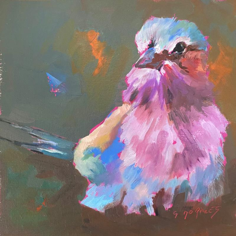 Painting Oiseau africain by Morales Géraldine | Painting Figurative Animals Oil