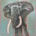 Painting éléphant le roi by Morales Géraldine | Painting Figurative Animals Oil