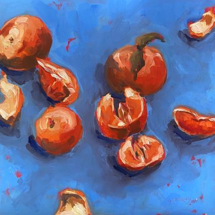 Painting Agrumes oranges by Morales Géraldine | Painting Figurative Oil Still-life