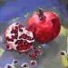 Painting Grenades j'adore by Morales Géraldine | Painting Figurative Still-life Oil