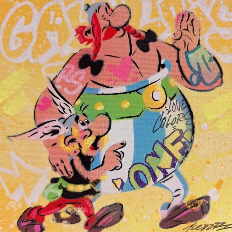 Gemälde Astérix Obélix von Kedarone | Gemälde Pop-Art Pop-Ikonen Graffiti Acryl