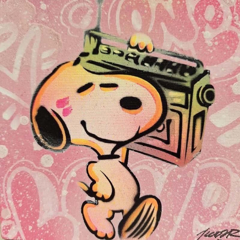 Peinture Snoopy Radio par Kedarone | Tableau Pop-art Icones Pop Graffiti Acrylique