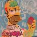 Peinture Homer Donuts par Kedarone | Tableau Pop-art Icones Pop Graffiti Acrylique