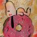 Peinture Snoopy Big Donut par Kedarone | Tableau Pop-art Icones Pop Graffiti Acrylique