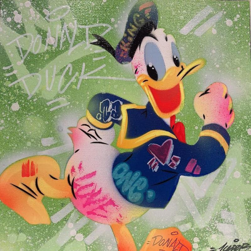 Gemälde Donald Run von Kedarone | Gemälde Pop-Art Pop-Ikonen Graffiti Acryl