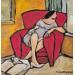 Painting Le coin lecture by Signamarcheix Bernard | Painting Naive art Acrylic Ink Pastel