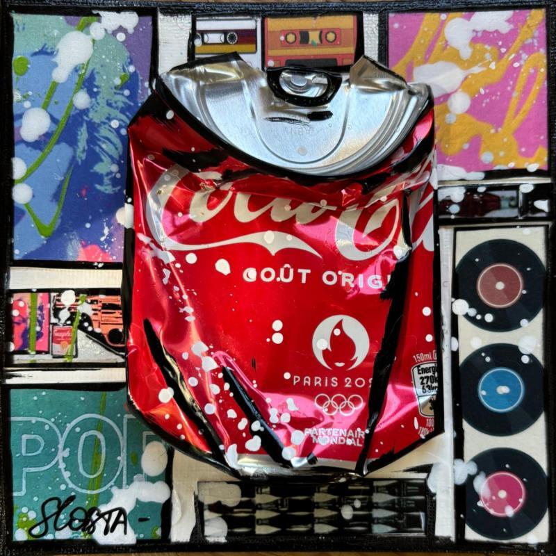 Peinture POP COKE par Costa Sophie | Tableau Pop-art Icones Pop Acrylique Collage Upcycling