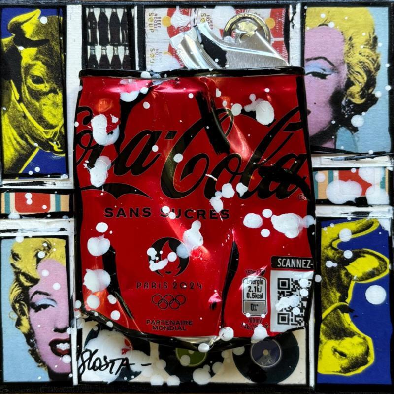 Peinture POP COKE par Costa Sophie | Tableau Pop-art Icones Pop Acrylique Collage Upcycling