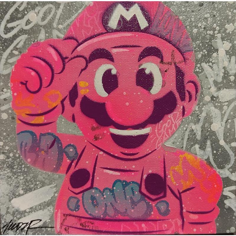 Peinture Mario par Kedarone | Tableau Pop-art Icones Pop Graffiti Acrylique