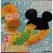 Peinture Homer Mousse par Kedarone | Tableau Pop-art Icones Pop Graffiti Acrylique