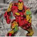 Gemälde Iron Man Vintage von Kedarone | Gemälde Pop-Art Pop-Ikonen Graffiti Acryl