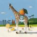 Peinture Girafe orange citron par Lionnet Pascal | Tableau Surréalisme Paysages Scènes de vie Animaux Acrylique