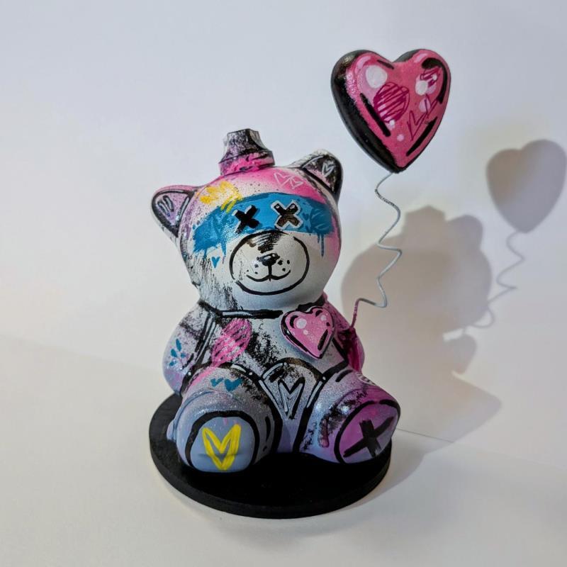 Sculpture Sweet bear blanc by Sufyr | Sculpture Street art Graffiti, Posca Animals