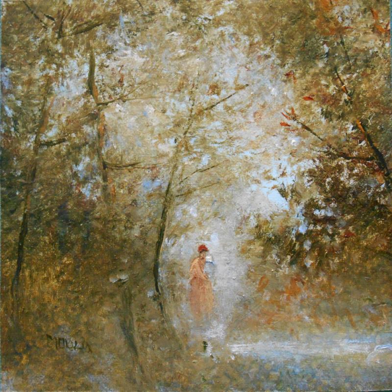 Painting Près de la source by Moulia Francis | Painting Figurative Landscapes Nature Life style Oil