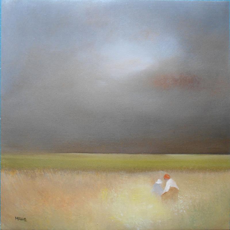 Painting Avant l'orage  by Moulia Francis | Painting Figurative Oil Landscapes, Life style, Nature