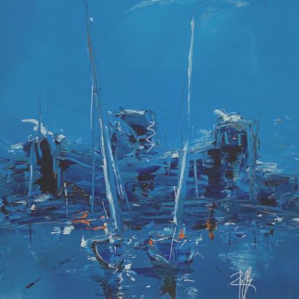Painting Au mouillage by Raffin Christian | Painting Figurative Oil Marine, Pop icons