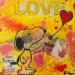 Peinture Snoopy love par Kikayou | Tableau Pop-art Icones Pop Graffiti Acrylique Collage