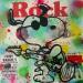 Painting Snoopy rock by Kikayou | Painting Pop-art Pop icons Graffiti Acrylic Gluing