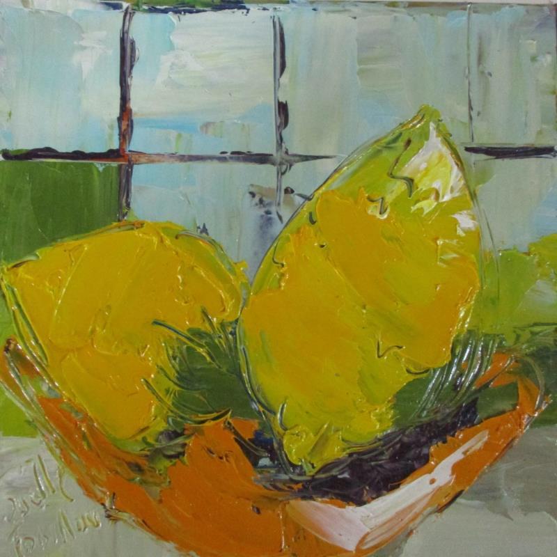 Peinture coupe aux citrons par Joelle Fouilloux | Tableau Huile