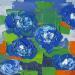 Peinture hortencias bleus par Joelle Fouilloux | Tableau Huile