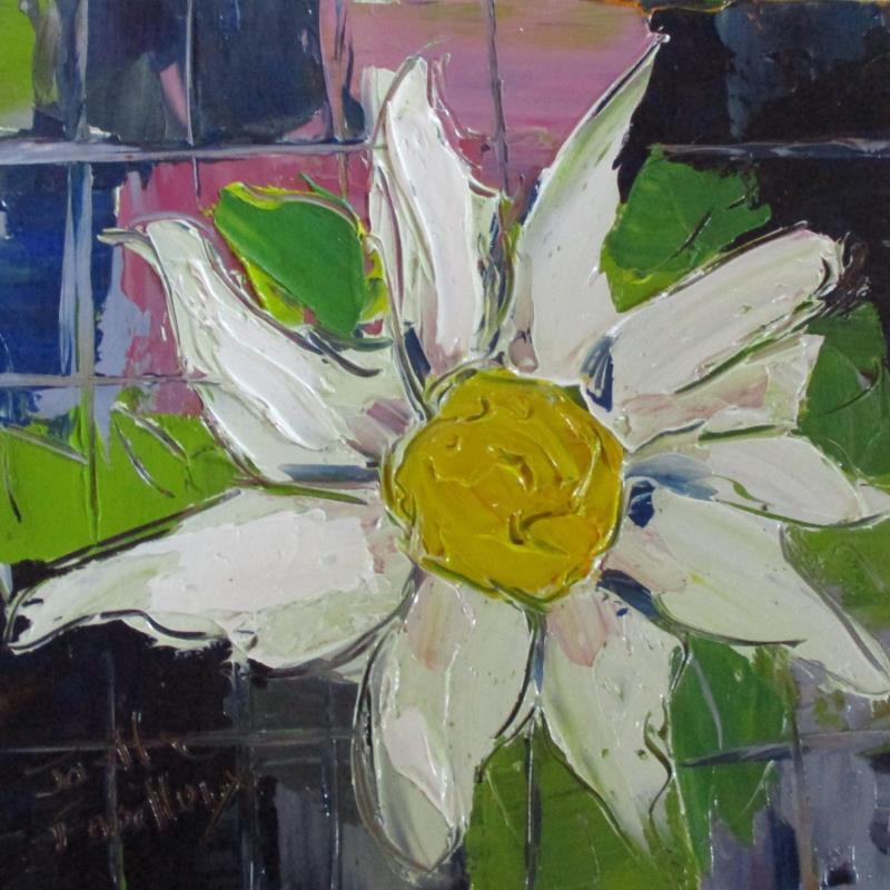 Peinture  marguerite par Joelle Fouilloux | Tableau Huile