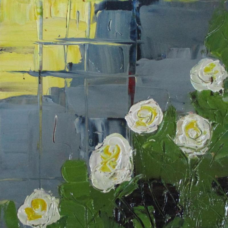 Painting rosier blanc by Joelle Fouilloux | Painting Oil