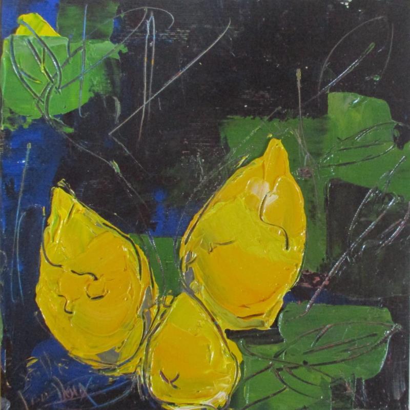 Painting 3 citrons by Joelle Fouilloux | Painting Oil