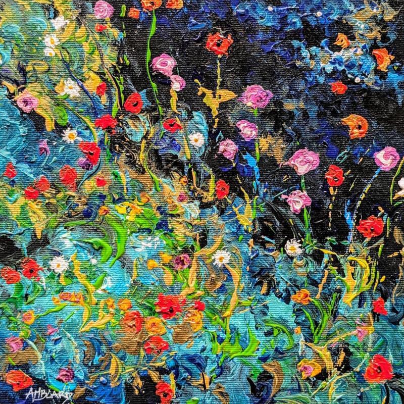 Painting Petit coin de jardin sauvage by Amblard Florence | Painting Impressionism Acrylic, Oil Nature