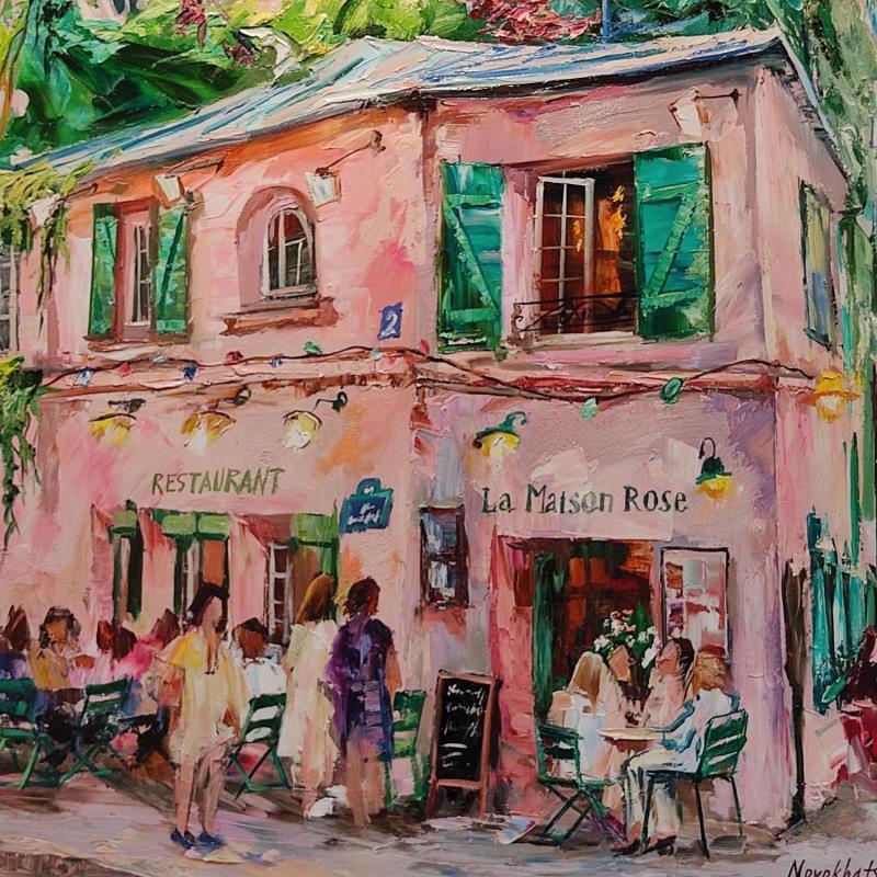 Painting La Maison Rose by Novokhatska Olga | Painting Figurative Acrylic, Oil Urban