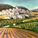 Painting AP64 VILLAGE AUX OLIVIERS by Burgi Roger | Painting Figurative Landscapes Nature Architecture Acrylic