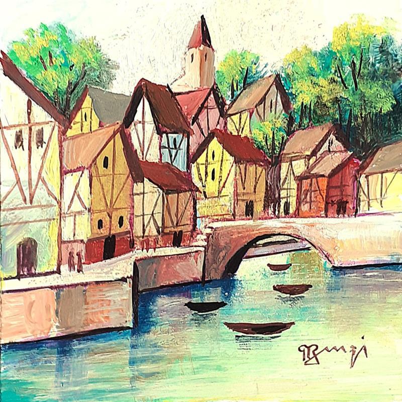 Peinture AQ93 ALSACE par Burgi Roger | Tableau Figuratif Paysages Marine Architecture Acrylique