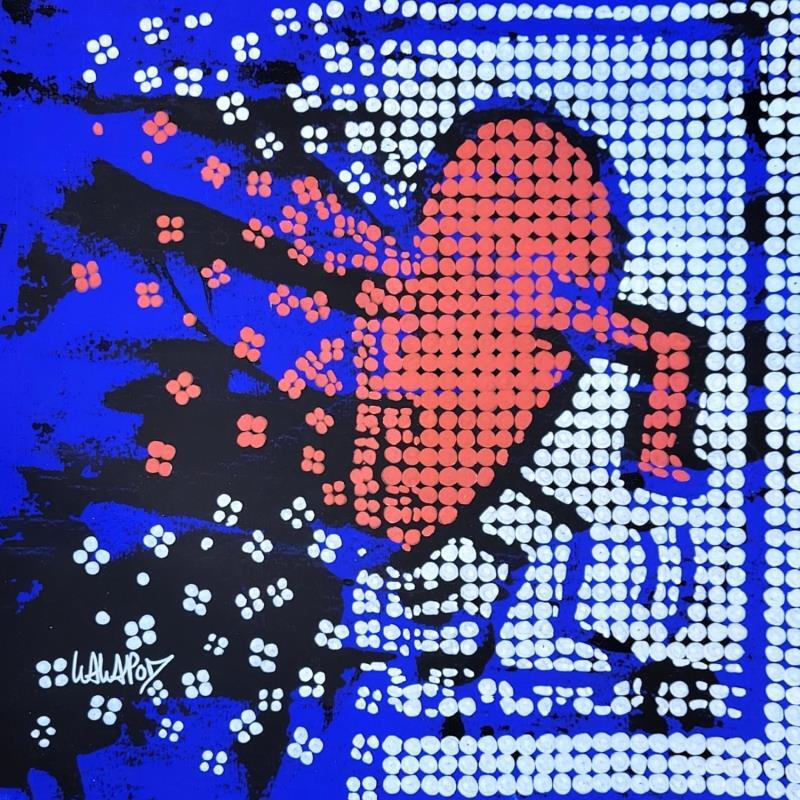 Gemälde Cœur haring deconstruit von Wawapod | Gemälde Pop-Art Pop-Ikonen Acryl Posca