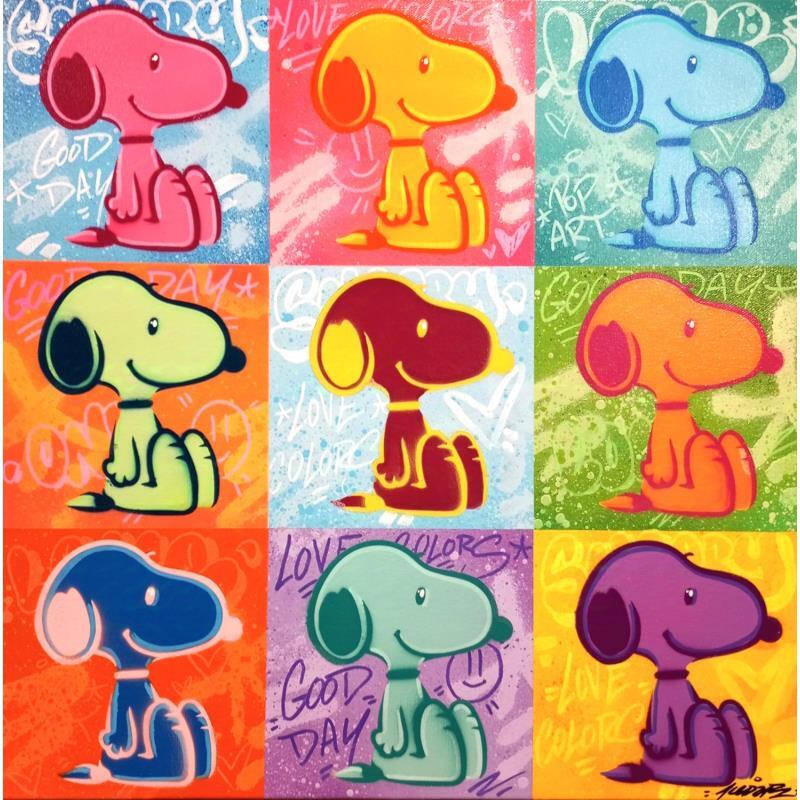 Painting Snoopy façon Andy by Kedarone | Painting Pop-art Pop icons Graffiti Acrylic