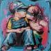 Painting Les petits amoureux  by Sufyr | Painting Street art Child Graffiti Posca