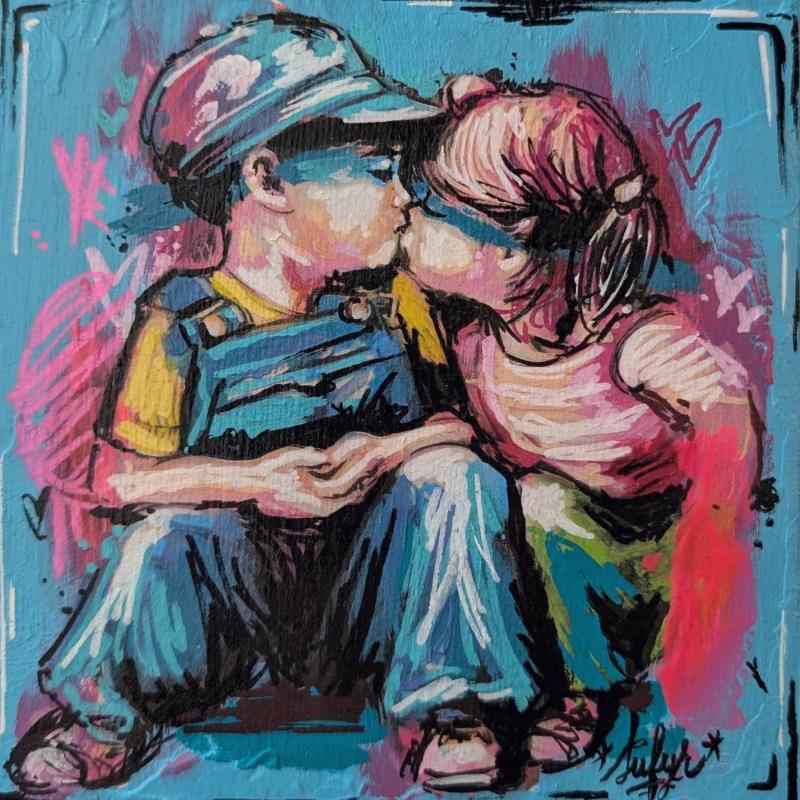 Painting Les petits amoureux  by Sufyr | Painting Street art Graffiti, Posca Child