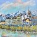 Peinture Grenoble et les bulles 3 par Lallemand Yves | Tableau Figuratif Urbain Acrylique