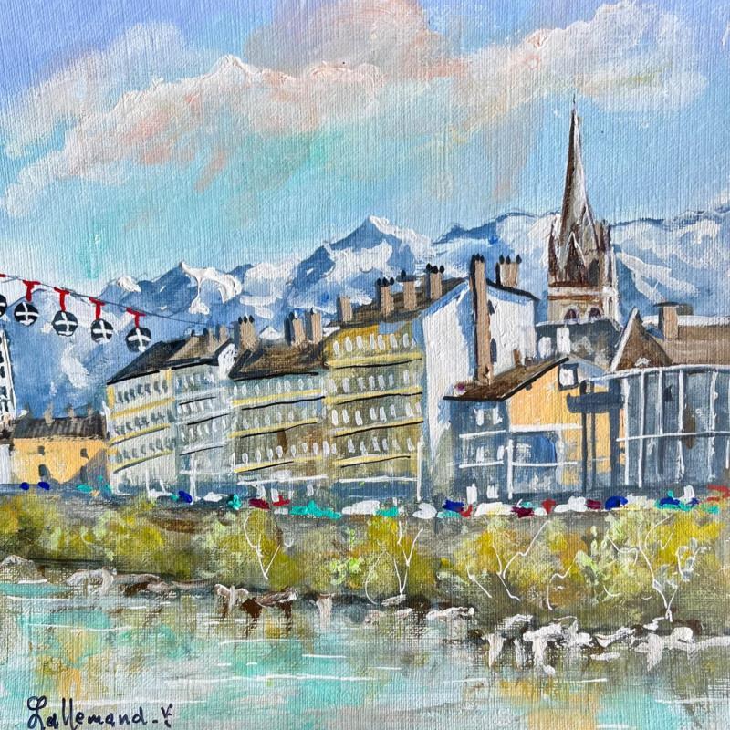 Painting Grenoble et les bulles 3 by Lallemand Yves | Painting Figurative Urban Acrylic