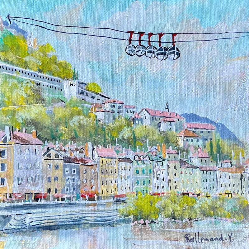 Painting Grenoble et les bulles 5 by Lallemand Yves | Painting Figurative Urban Acrylic