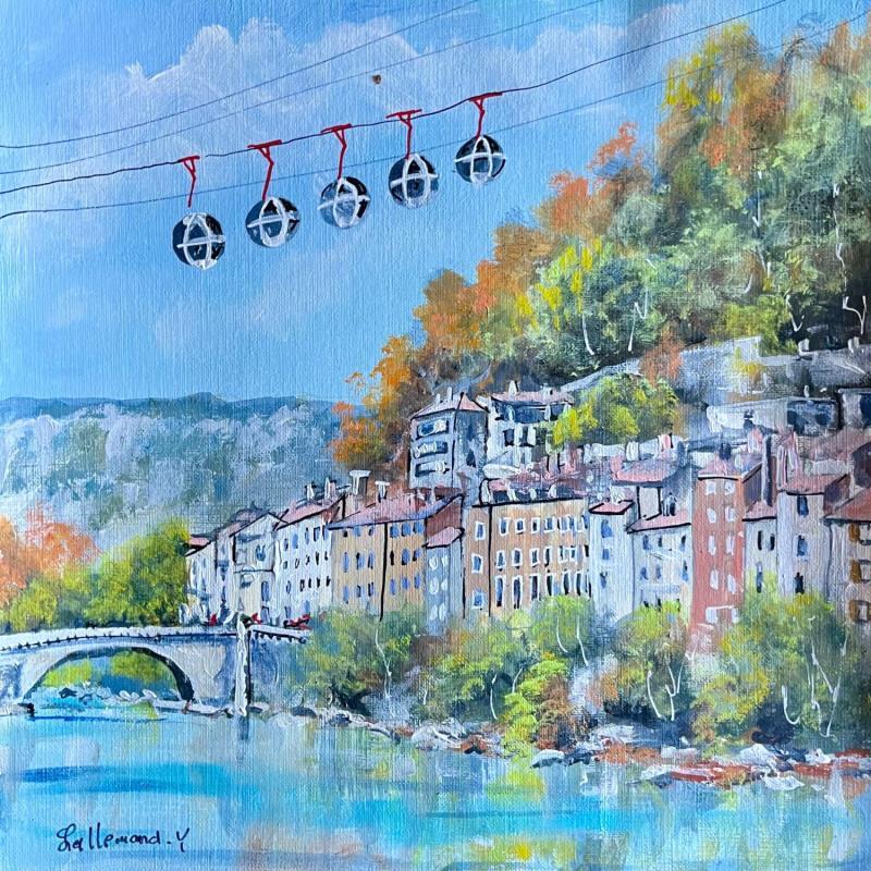 Painting Grenoble et les bulles 3 by Lallemand Yves | Painting Figurative Urban Acrylic