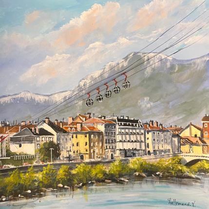 Gemälde Grenoble et les bulles 2 von Lallemand Yves | Gemälde Figurativ Acryl Urban