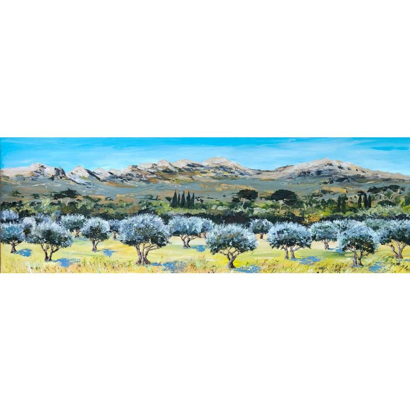 Painting Parade des oliviers dans les Alpilles by Rey Ewa | Painting Figurative Acrylic Landscapes