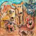 Painting Gang of Dogs in Sedona by Maury Hervé | Painting Raw art Animals