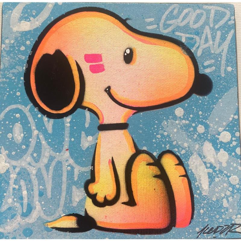 Gemälde SNOOPY ALONE von Kedarone | Gemälde Pop-Art Pop-Ikonen Graffiti Acryl