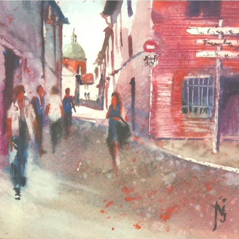 Gemälde Début de w.e. ! von Abbatucci Violaine | Gemälde Figurativ Aquarell