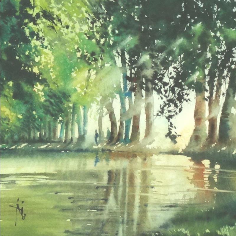 Gemälde Il ne s'en lassait pas von Abbatucci Violaine | Gemälde Figurativ Aquarell